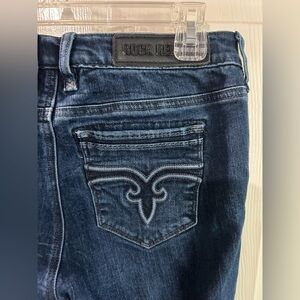 Rock Revival Women’s Indigo Blue Slim Jeans with Embroidered Back Pocket